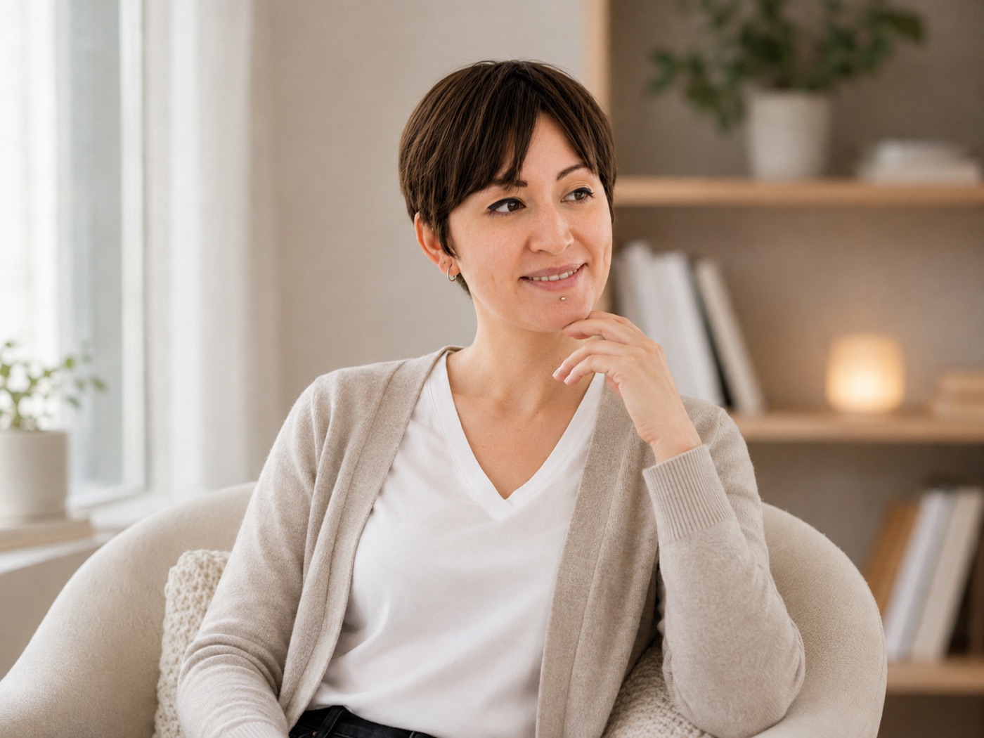Giulia Vichi listening, ready for a conversation