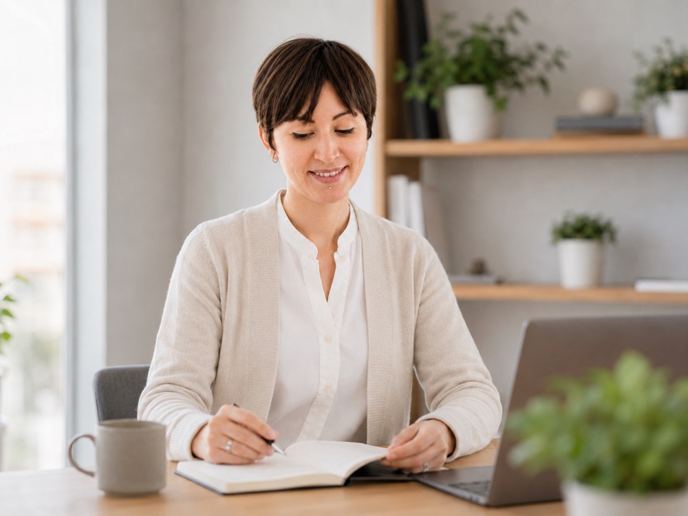 Giulia Vichi writing a plan