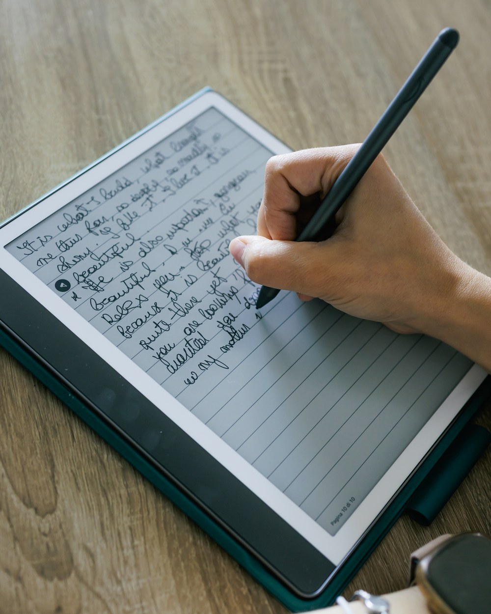 Giulia Vichi writing out a plan by hand
