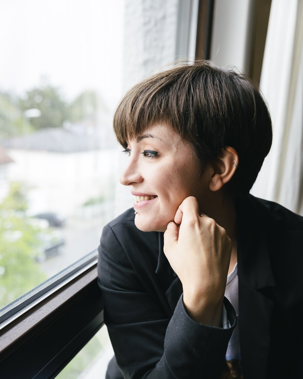 Giulia Vichi at the window